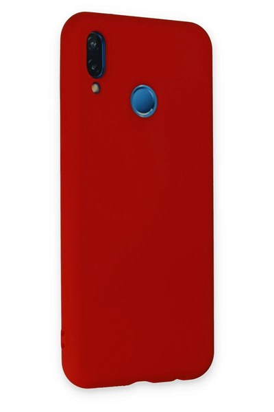 Mey İthalat®  Huawei P20 Lite Kılıf Nano içi Kadife Silikon - Kırmızı