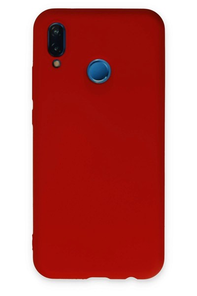 Mey İthalat®  Huawei P20 Lite Kılıf Nano içi Kadife Silikon - Kırmızı