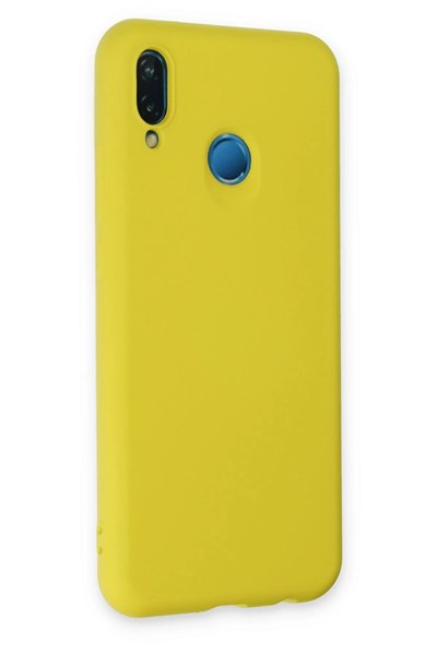 Mey İthalat®  Huawei P20 Lite Kılıf Nano içi Kadife Silikon - Sarı