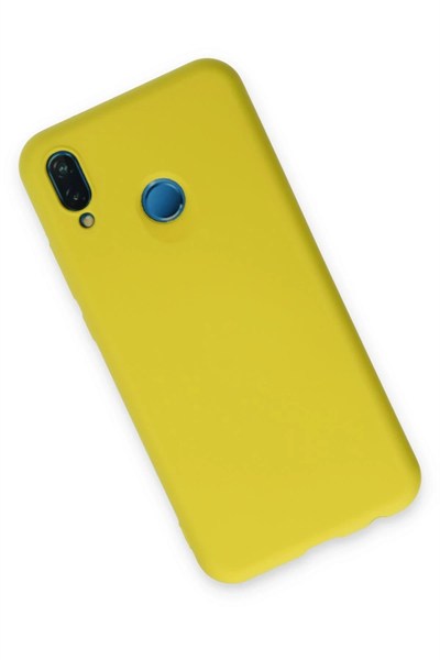 Mey İthalat®  Huawei P20 Lite Kılıf Nano içi Kadife Silikon - Sarı