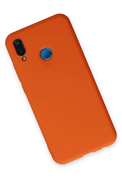 Mey İthalat®  Huawei P20 Lite Kılıf Nano içi Kadife Silikon - Turuncu