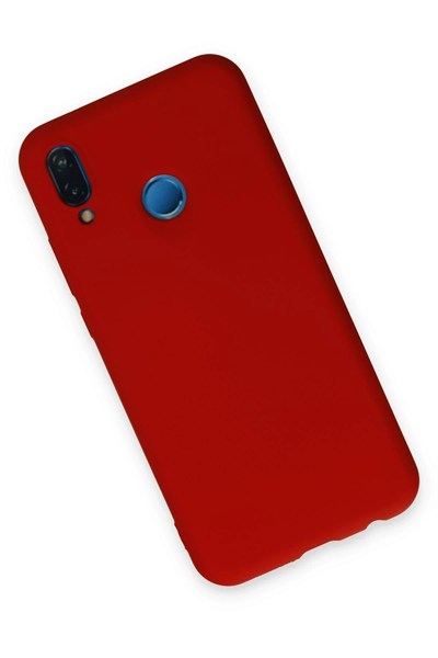Mey İthalat®  Huawei P20 Lite Kılıf Nano içi Kadife Silikon - Kırmızı