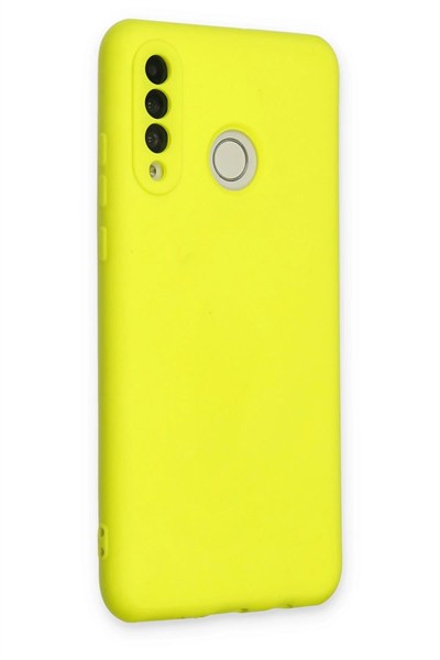 Mey İthalat®  Huawei P30 Lite Kılıf Nano içi Kadife Silikon - Sarı