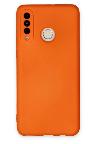 Mey İthalat®  Huawei P30 Lite Kılıf Nano içi Kadife Silikon - Turuncu