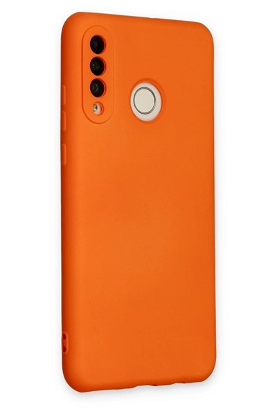 Mey İthalat®  Huawei P30 Lite Kılıf Nano içi Kadife Silikon - Turuncu