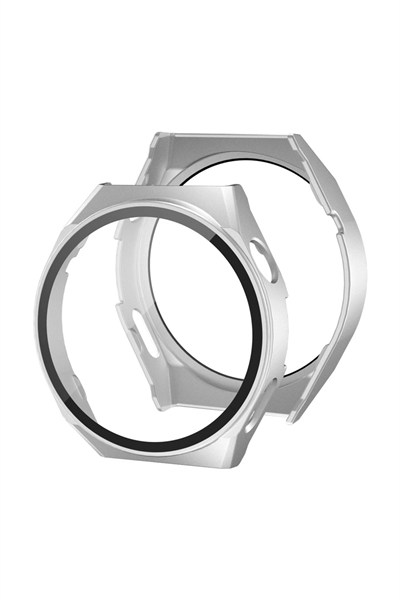 Mey İthalat®  Huawei Watch GT3 Pro 46mm Dota Camlı Kasa Ekran Koruyucu - Gümüş