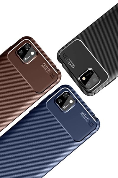 Mey İthalat®  Huawei Y5P Kılıf Auto Focus Karbon Kapak - Lacivert