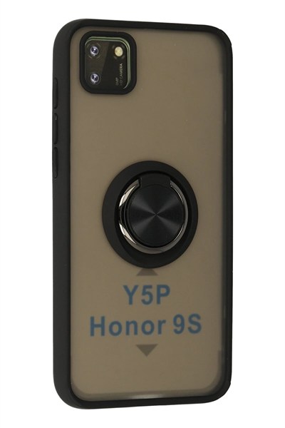 Mey İthalat®  Huawei Y5P Kılıf Montreal Yüzüklü Silikon Kapak - Siyah