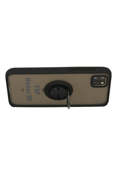 Mey İthalat®  Huawei Y5P Kılıf Montreal Yüzüklü Silikon Kapak - Siyah