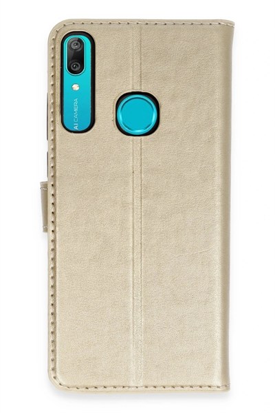 Mey İthalat®  Huawei Y6 Prime Kılıf Trend S Plus Kapaklı Kılıf - Gold