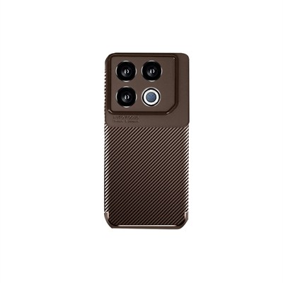 Mey İthalat®  İnfinix GT 20 Pro Kılıf Auto Focus Karbon Kapak - Kahverengi