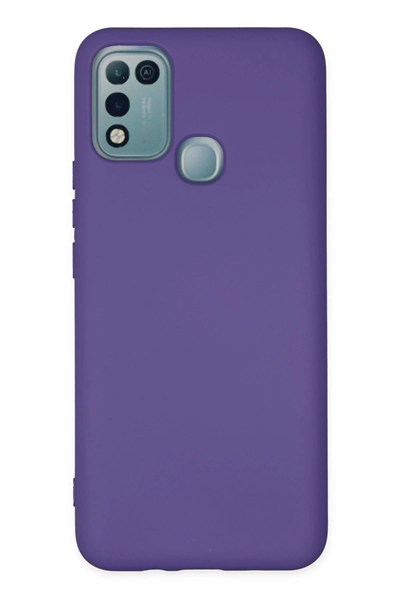 Mey İthalat®  İnfinix Hot 10 Play Kılıf Nano içi Kadife Silikon - Mor