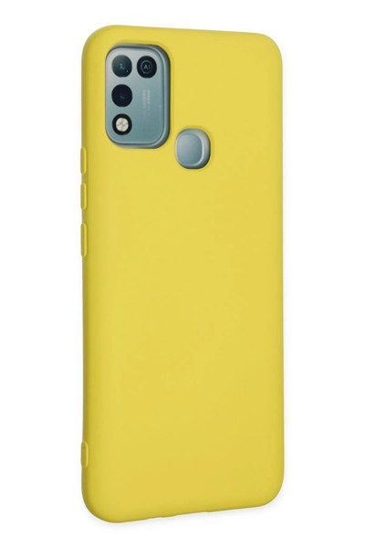 Mey İthalat®  İnfinix Hot 10 Play Kılıf Nano içi Kadife Silikon - Sarı