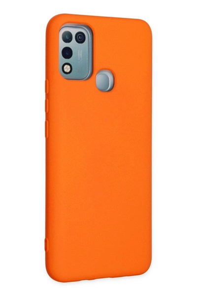 Mey İthalat®  İnfinix Hot 10 Play Kılıf Nano içi Kadife Silikon - Turuncu