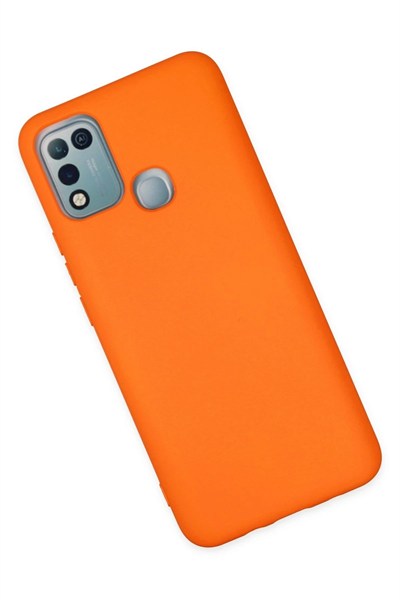 Mey İthalat®  İnfinix Hot 10 Play Kılıf Nano içi Kadife Silikon - Turuncu