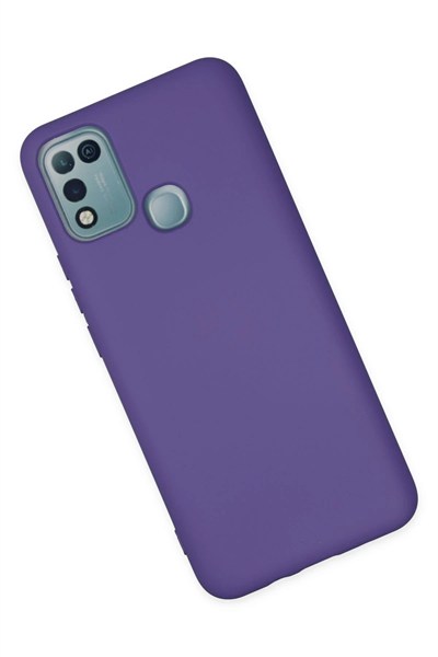 Mey İthalat®  İnfinix Hot 10 Play Kılıf Nano içi Kadife Silikon - Mor