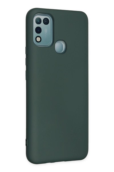 Mey İthalat®  İnfinix Hot 10 Play Kılıf Nano içi Kadife Silikon - Koyu Yeşil