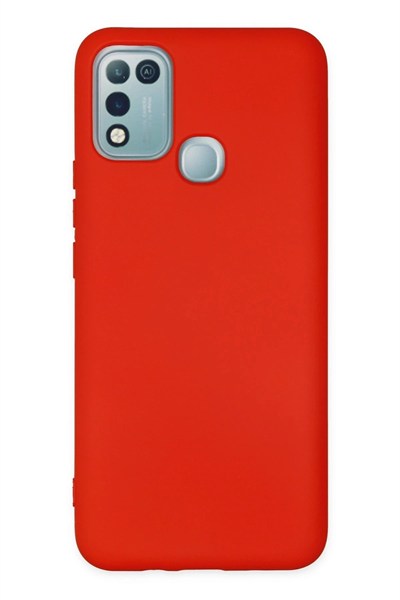 Mey İthalat®  İnfinix Hot 10 Play Kılıf Nano içi Kadife Silikon - Kırmızı