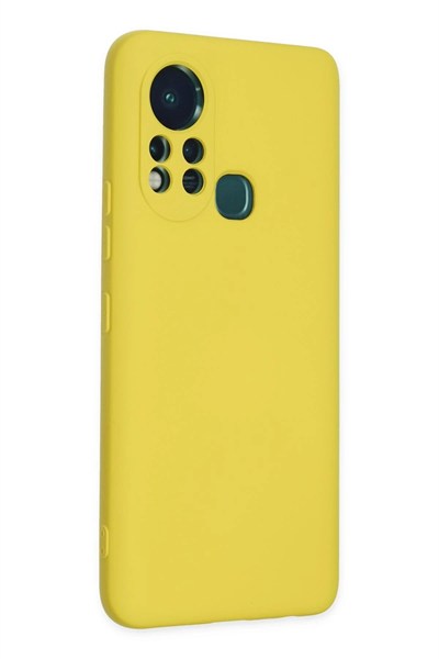 Mey İthalat®  İnfinix Hot 11s Kılıf Nano içi Kadife Silikon - Sarı