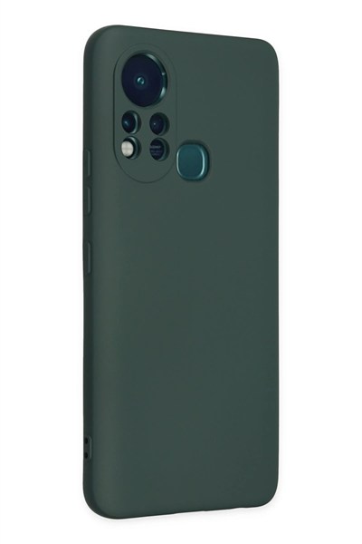 Mey İthalat®  İnfinix Hot 11s Kılıf Nano içi Kadife Silikon - Koyu Yeşil