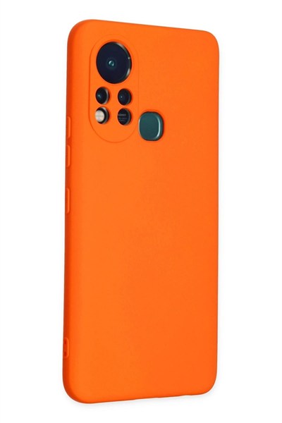 Mey İthalat®  İnfinix Hot 11s Kılıf Nano içi Kadife Silikon - Turuncu