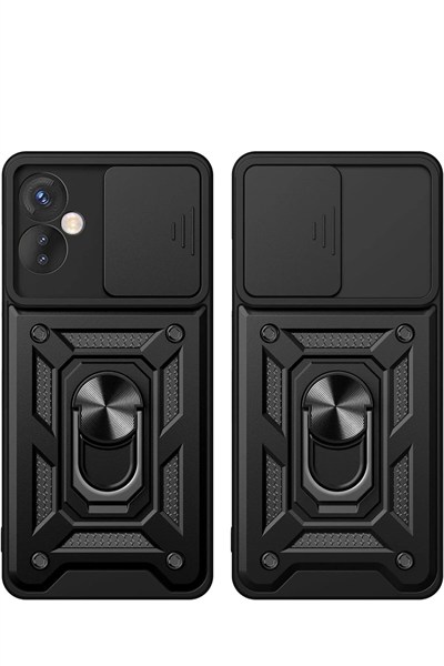 Mey İthalat®  İnfinix Hot 30 5G Kılıf Pars Lens Yüzüklü Silikon - Gold