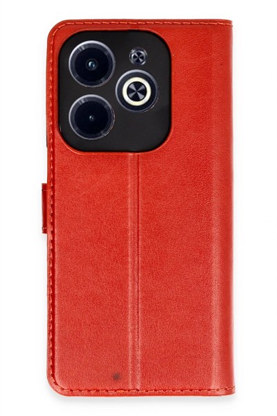 Mey İthalat®  İnfinix Hot 40 Kılıf Trend S Plus Kapaklı Kılıf - Kırmızı
