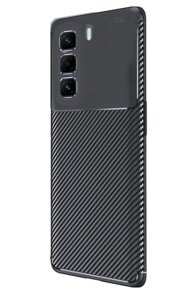 Mey İthalat®  İnfinix Hot 50 4G Kılıf Auto Focus Karbon Kapak - Siyah