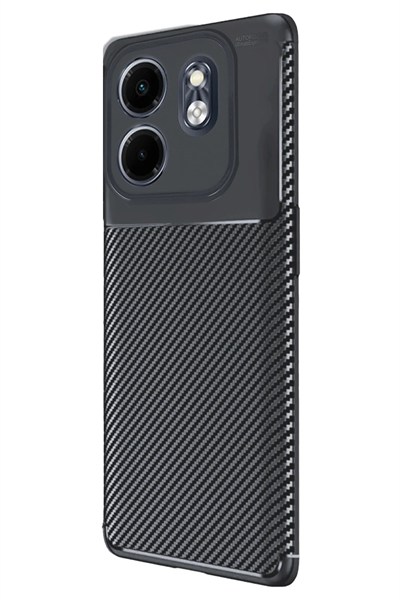 Mey İthalat®  İnfinix Smart 9 Kılıf Auto Focus Karbon Kapak - Siyah