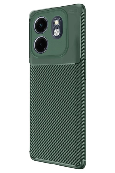 Mey İthalat®  İnfinix Smart 9 Kılıf Auto Focus Karbon Kapak - Koyu Yeşil