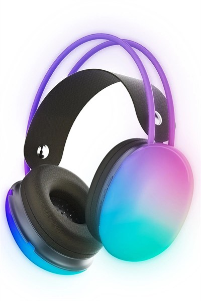 Mey İthalat®  KRH1 RGB Kafaüstü Kablosuz Kulaklık - Gri