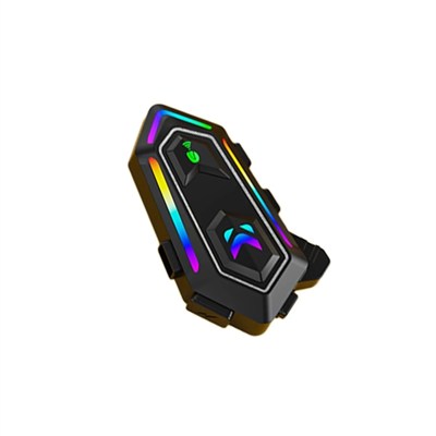 Mey İthalat®  KRM2 RGB Motosiklet Sürücüleri İçin IPX6 Su Geçirmez Özellikli Kablosuz Bluetooth Kulaklık - Siyah