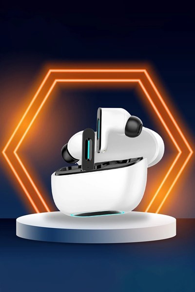 Mey İthalat®  LS-518 Aktif Gürültü Engelleyici Özellikli TWS Airpods Kulaklık - Beyaz-Siyah