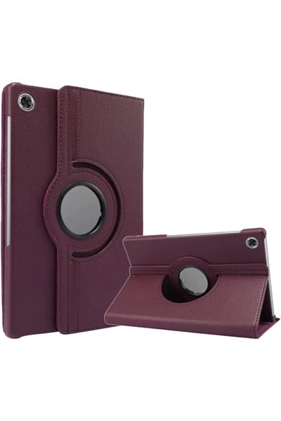 Mey İthalat®  Lenovo Tab M10 TB311FU Kılıf 360 Tablet Deri Kılıf - Mürdüm