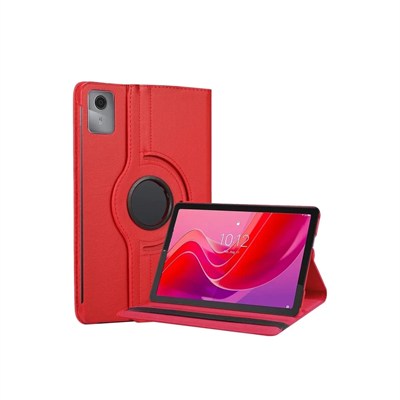 Mey İthalat®  Lenovo Tab M11 TB330FU 360 Tablet Deri Kılıf - Kırmızı