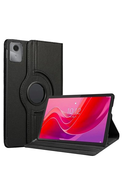 Mey İthalat®  Lenovo Tab M11 TB330FU 360 Tablet Deri Kılıf - Siyah