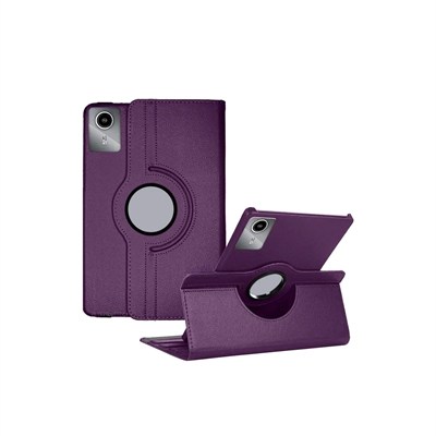 Mey İthalat®  Lenovo Tab M11 TB330FU 360 Tablet Deri Kılıf - Mürdüm