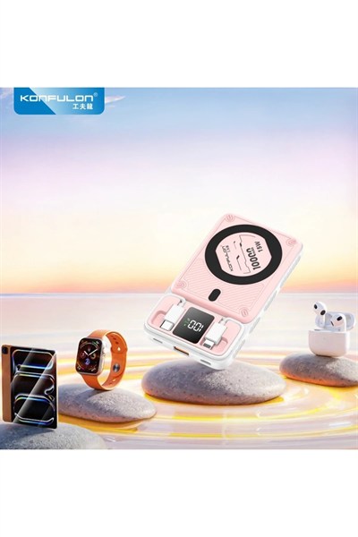 Mey İthalat®  M25W 10.000 mAh 20W PD Magsafe Powerbank - Pembe