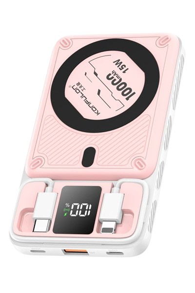 Mey İthalat®  M25W 10.000 mAh 20W PD Magsafe Powerbank - Pembe