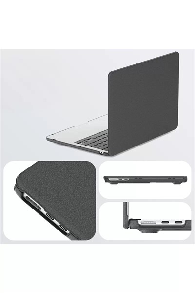 Mey İthalat®  Macbook Air 15 2024 Macbook Deri Kapak - Siyah