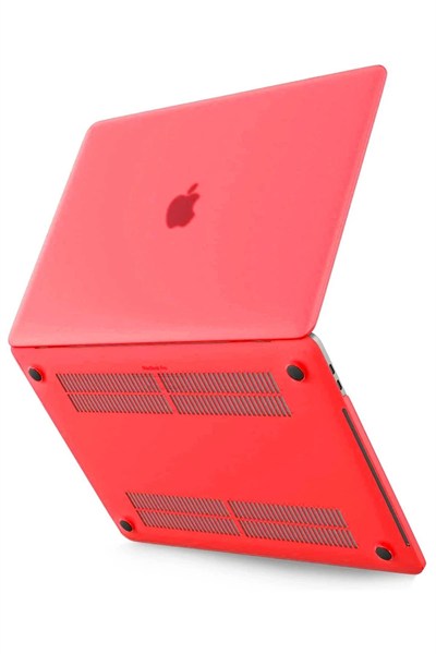 Mey İthalat®  Macbook Pro 13 2021 Macbook Buzlu Kapak - Kırmızı