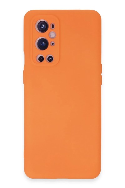 Mey İthalat®  One Plus 9 Pro Kılıf Nano içi Kadife Silikon - Turuncu