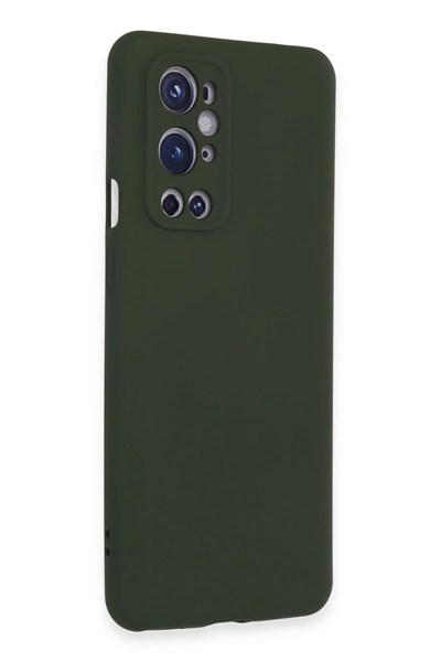 Mey İthalat®  One Plus 9 Pro Kılıf Nano içi Kadife Silikon - Koyu Yeşil