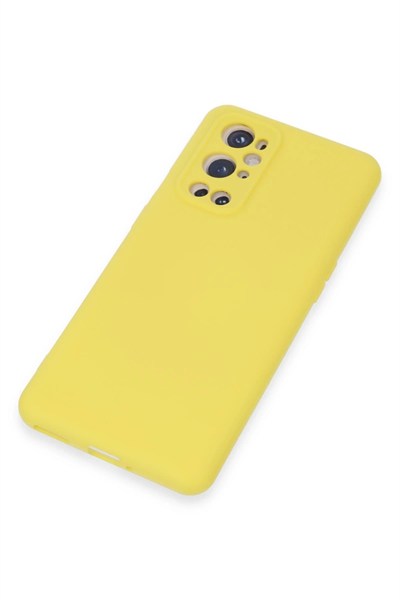 Mey İthalat®  One Plus 9 Pro Kılıf Nano içi Kadife Silikon - Sarı