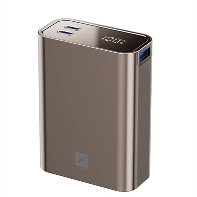 Mey İthalat®  PW501 20.000 mAh Dijital Göstergeli 2 Adet 45W Type-C ve 22.5W USB Çıkışlı Şarj PD Hızlı Şarj Powerbank - Titanyum