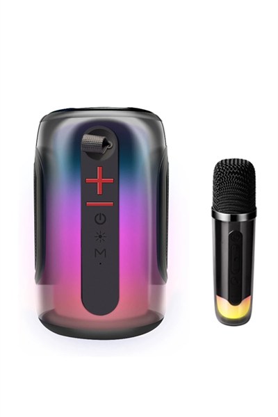 Mey İthalat®  Pluse 8 RGB Kablosuz Hoparlör - Siyah