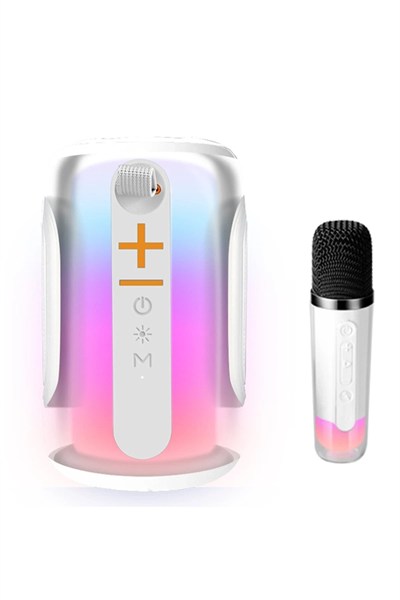 Mey İthalat®  Pluse 8 RGB Kablosuz Hoparlör - Beyaz