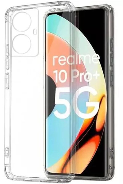 Mey İthalat®  Realme 10 Pro Plus 5G Kılıf Lüx Şeffaf Silikon