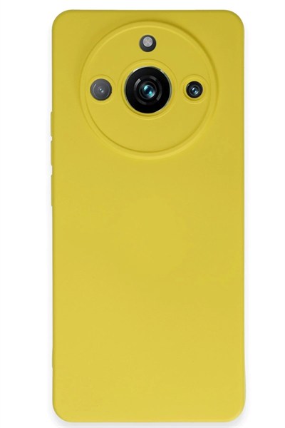 Mey İthalat®  Realme 11 Pro Kılıf Nano içi Kadife Silikon - Sarı