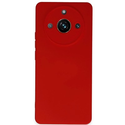 Mey İthalat®  Realme 11 Pro Kılıf Nano içi Kadife Silikon - Kırmızı